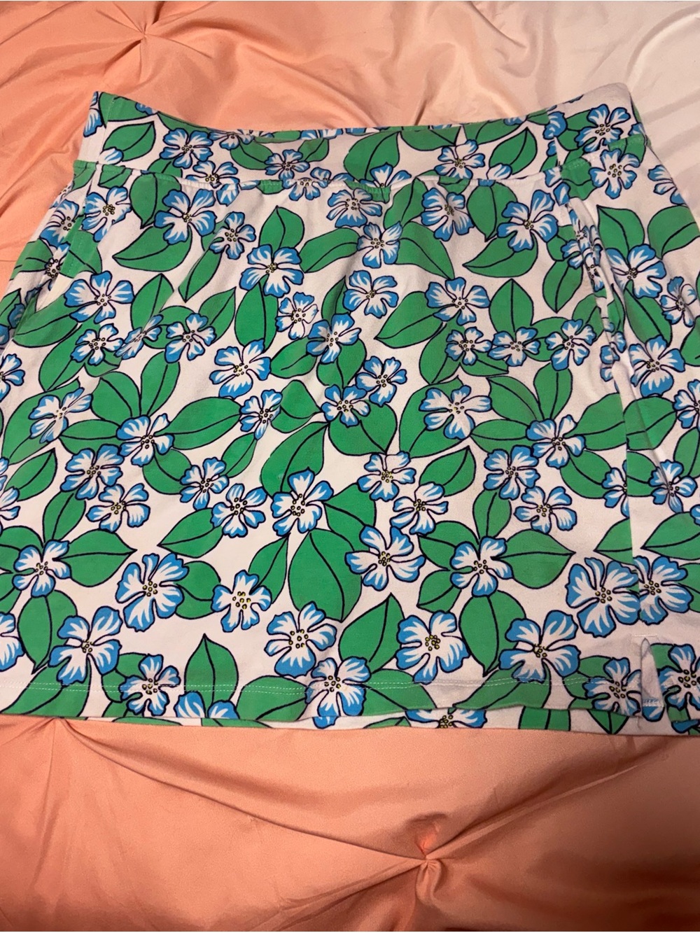 Talbots Floral Green & Blue Cotton Blend Women’s Skort